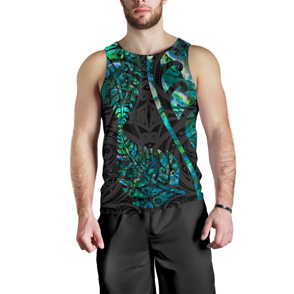 Aotearoa Maori Men Tank Top Silver Fern Koru Vibes - Vibe Hoodie Shop