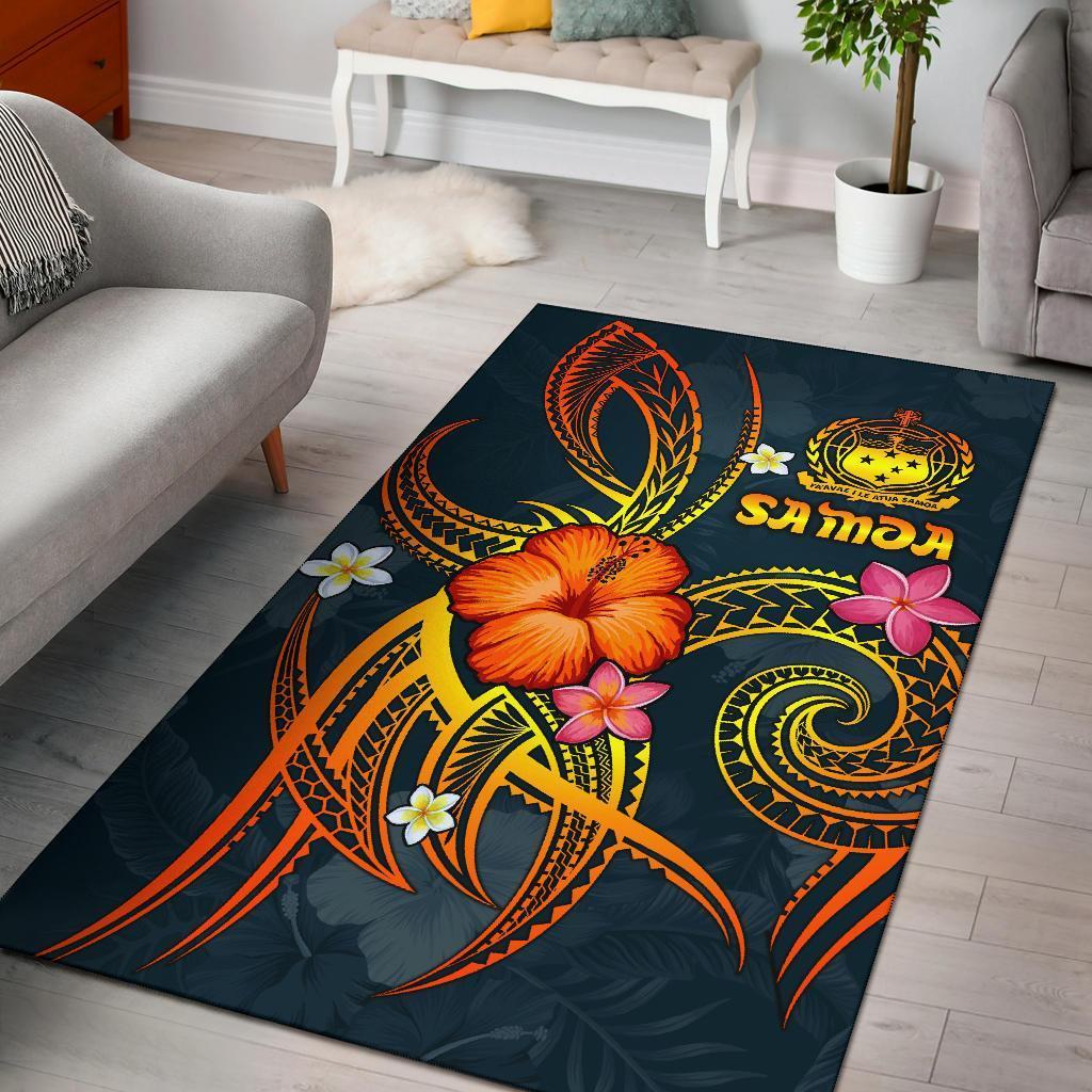 Polynesian Hawaii Area Rug - Legend of Samoa (Blue) - Vibe Hoodie Shop