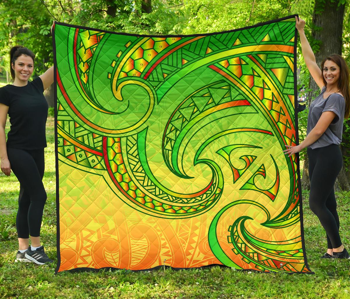 New Zealand Maori Mangopare Premium Quilt Polynesian - Rasta - Vibe Hoodie Shop