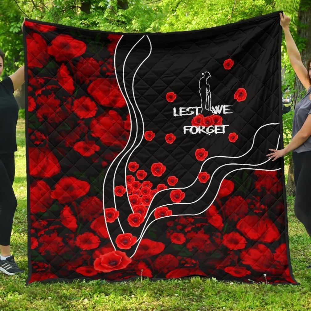 ANZAC Lest We Forget Premium Quilt - Poppy Flowers - Vibe Hoodie Shop