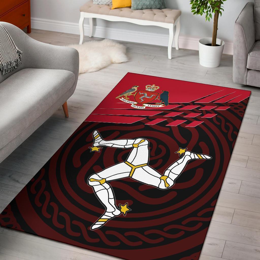 Isle Of Man Area Rug - Isle Of Man Symbol With Celtic Patterns - Vibe Hoodie Shop