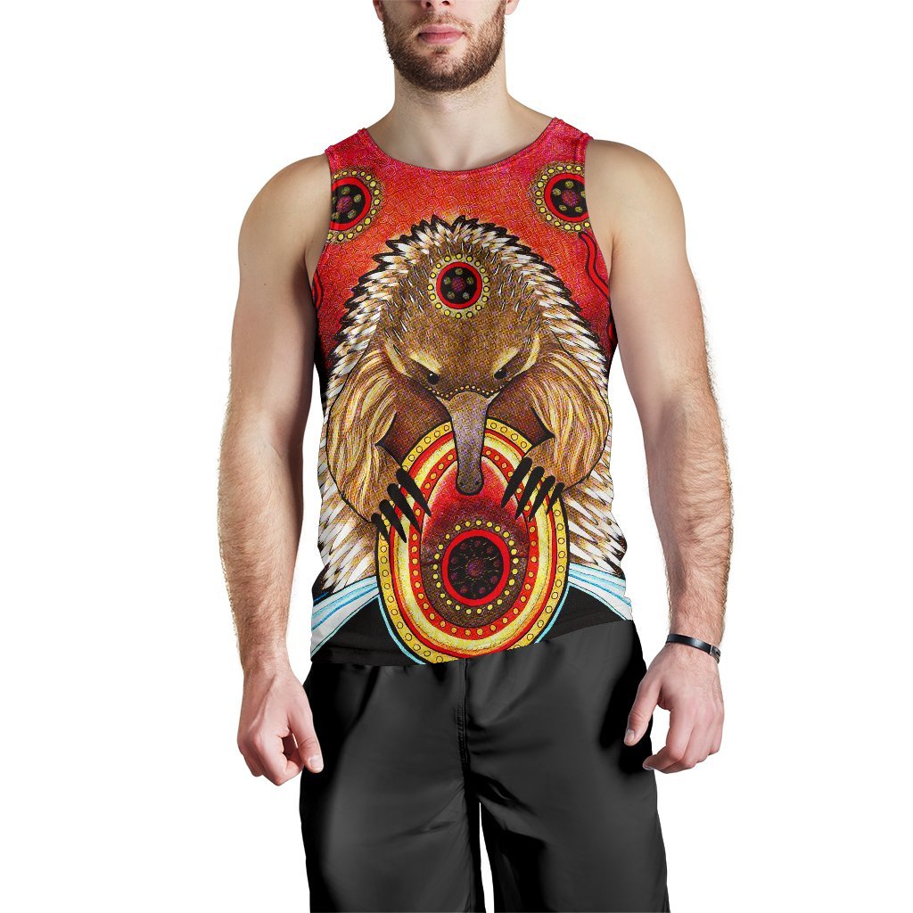 Aboriginal Men's Tank Top - Australian Echidna - Vibe Hoodie Shop