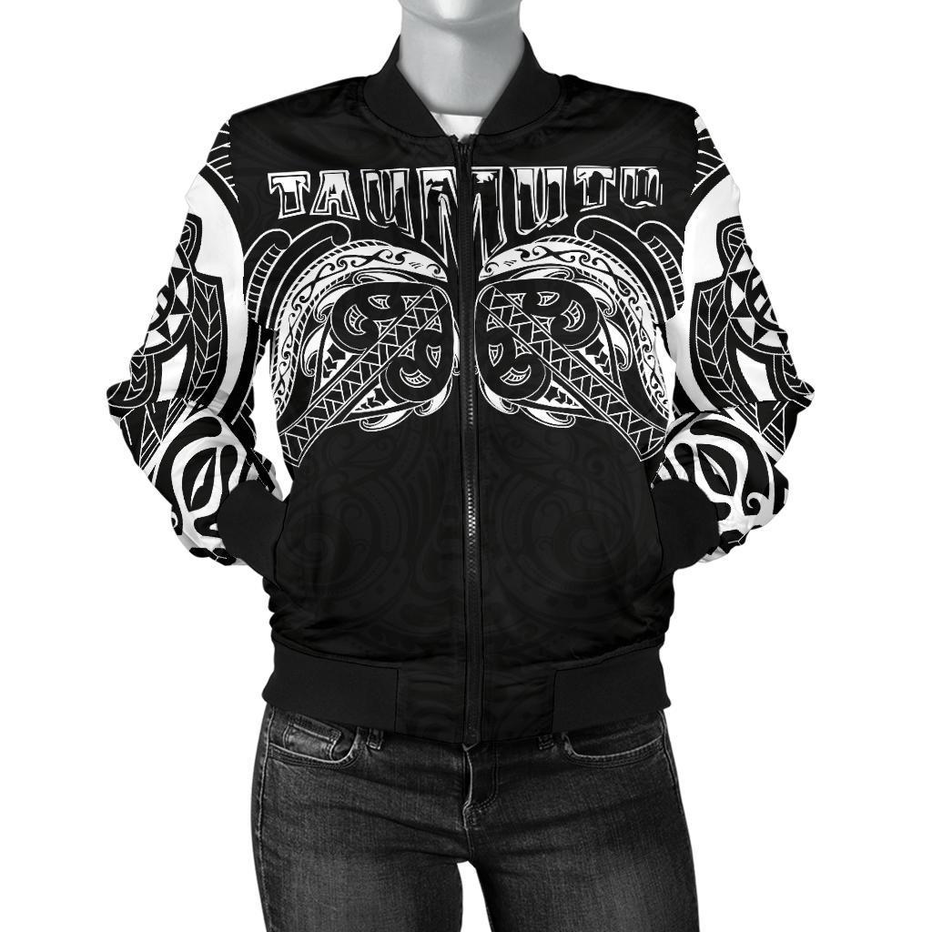 New Zealand Women's Bomber Jacket, Maori Taumutu Tattoo - Vibe Hoodie Shop