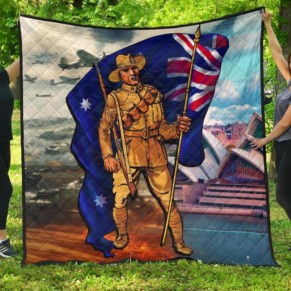 ANZAC Premium Quilt - Australian Soldier - Vibe Hoodie Shop