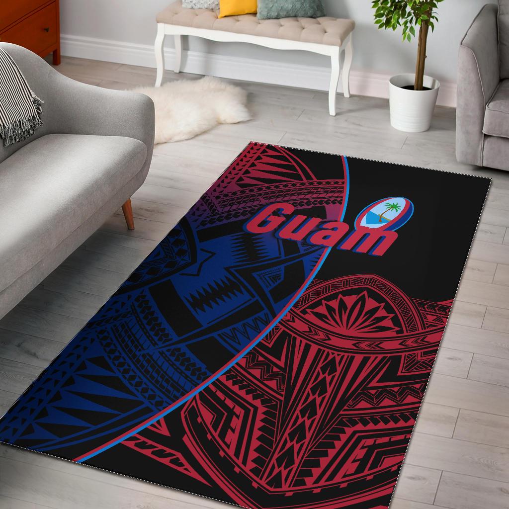 Guam Rugby Area Rug Impressive Version - Vibe Hoodie Shop