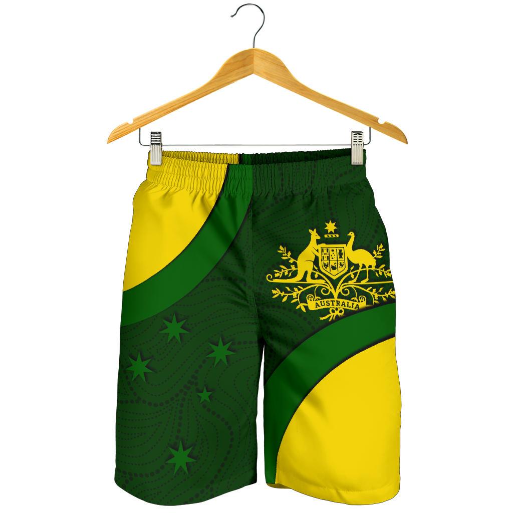 Shorts - Australia Coat of Arms Shorts National Colors - Men - Vibe Hoodie Shop