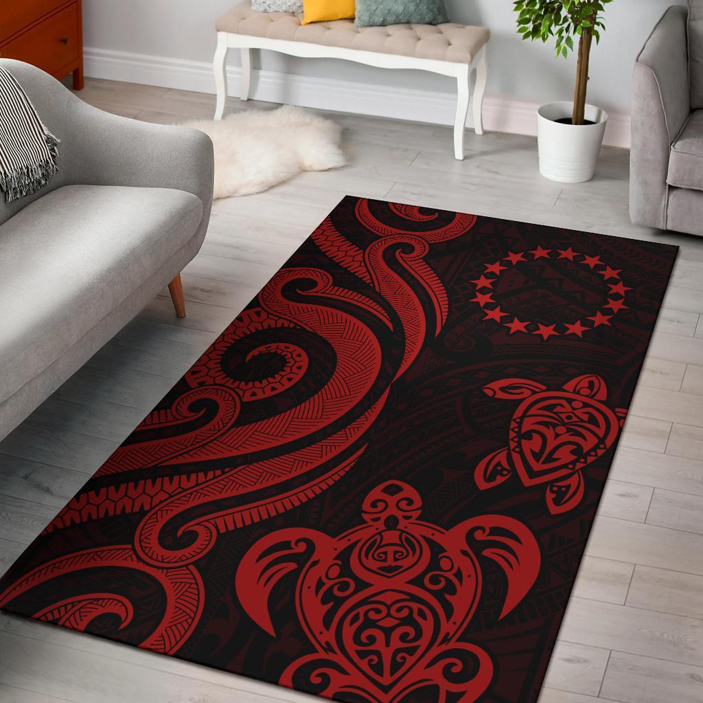 Cook Islands Area Rug - Red Tentacle Turtle - Vibe Hoodie Shop