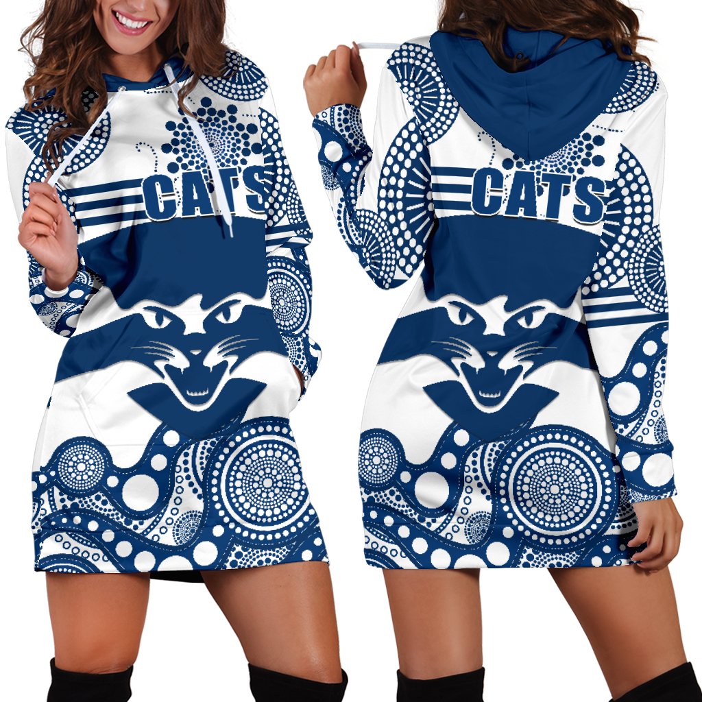 Cats Hoodie Dress Geelong Indigenous - Vibe Hoodie Shop