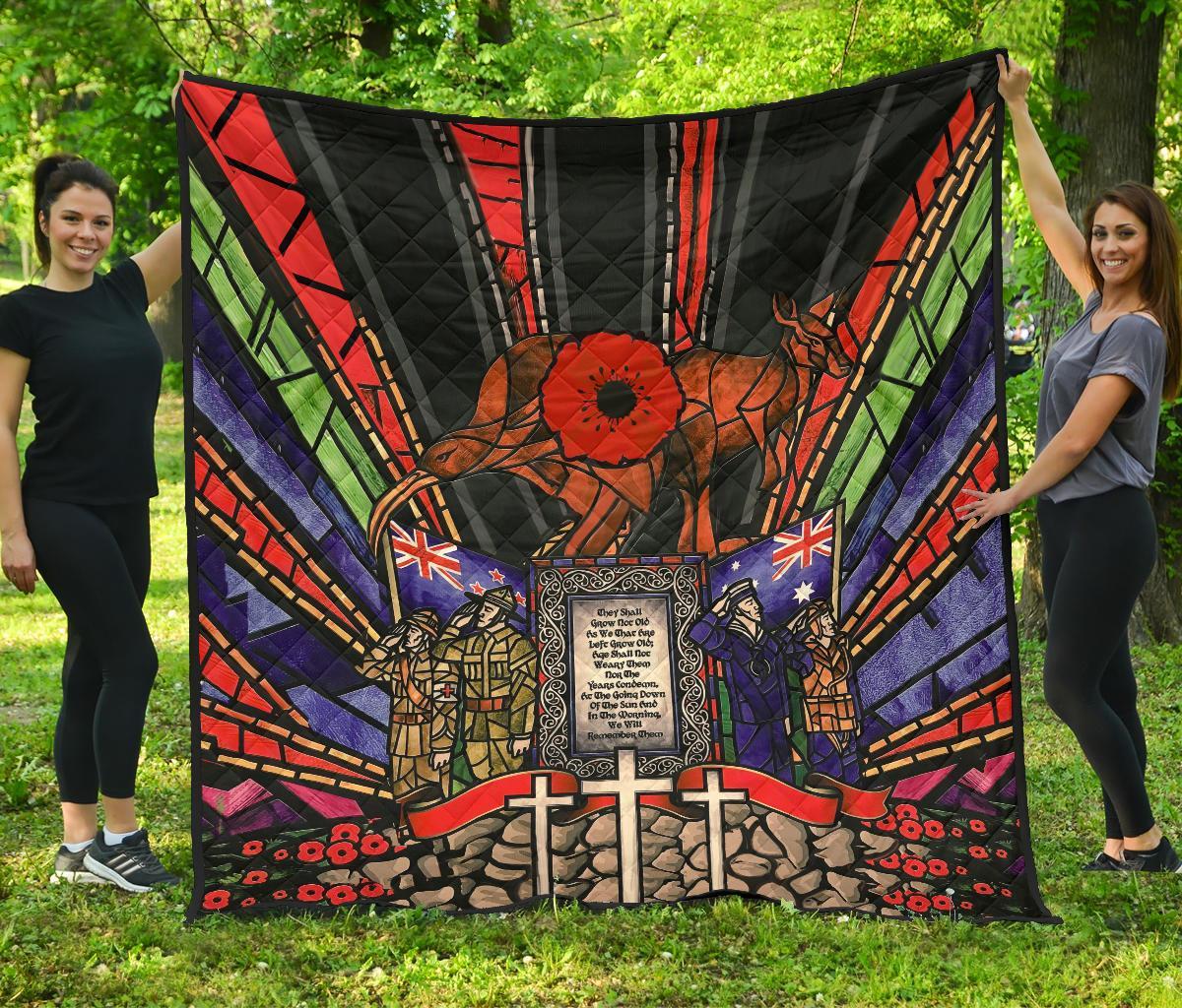 New Zealand Quilt, ANZAC Day Lest We Forget Australia Premium Quilt - Vibe Hoodie Shop