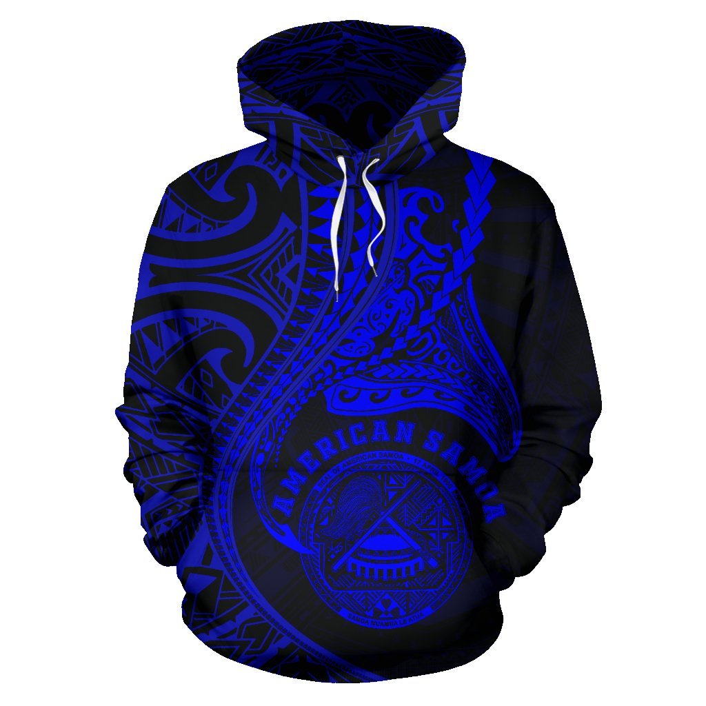 American Samoa Hoodie Kanaloa Tatau Gen As (Blue) - Vibe Hoodie Shop