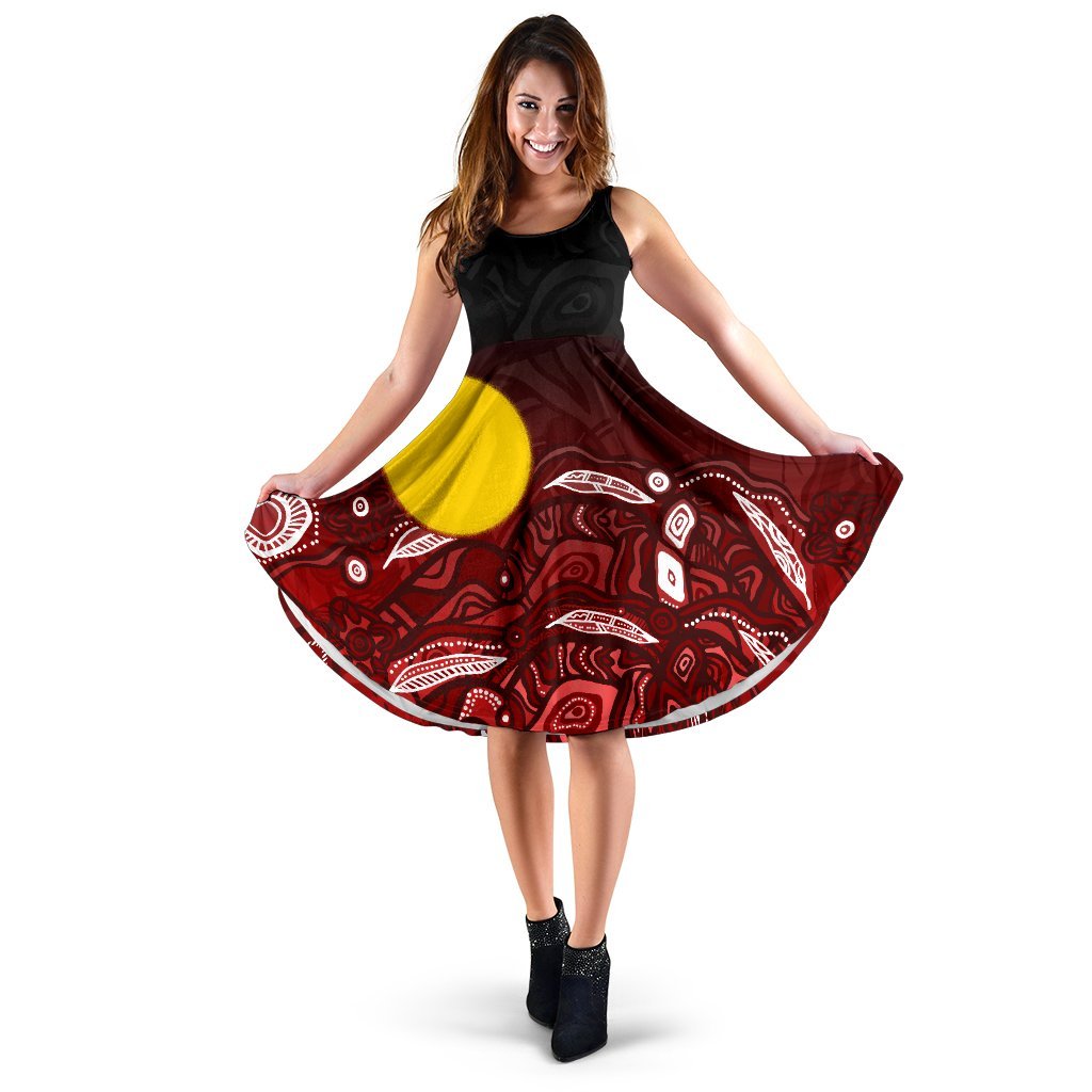 aboriginal-midi-dress-red-landscape