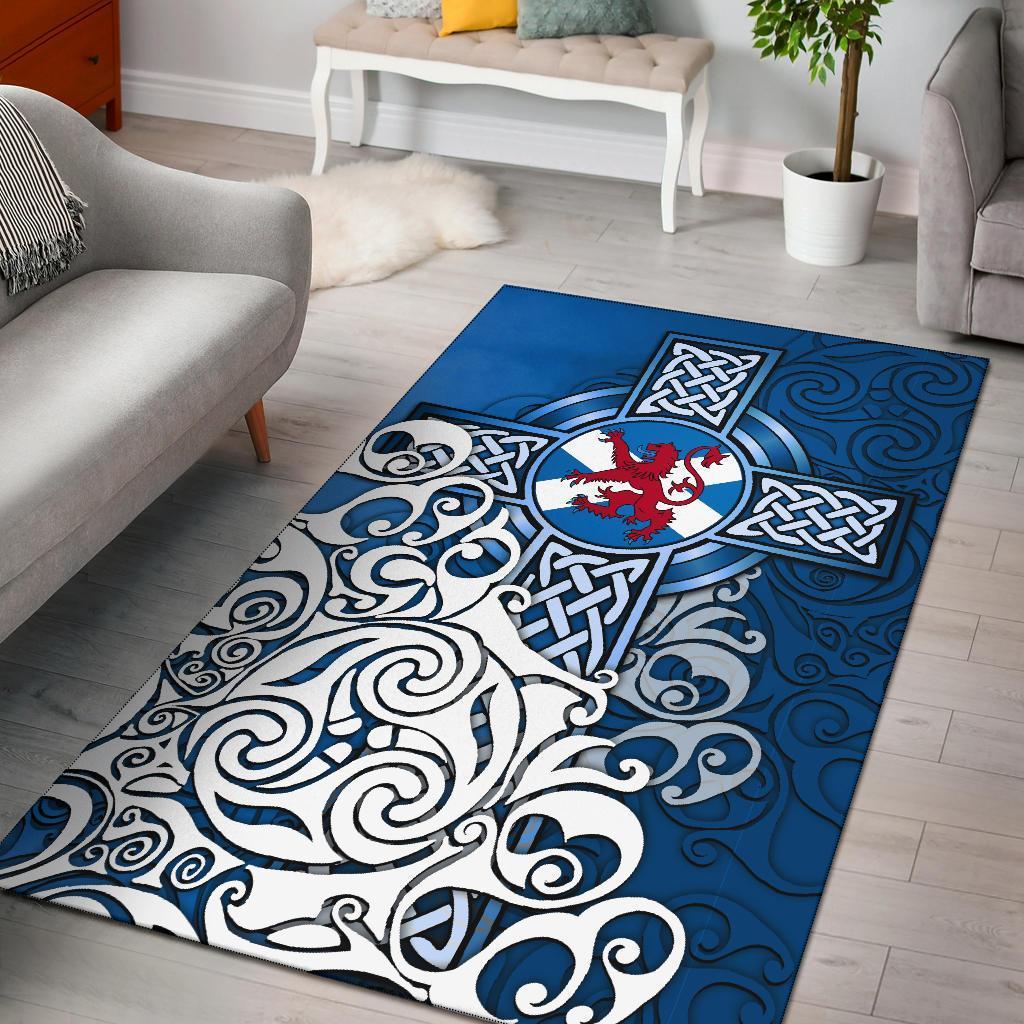 Scotland Celtic Area Rug - Scottish Flag and Lion - Vibe Hoodie Shop