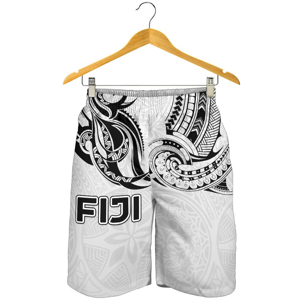 Fiji Rugby Men Shorts Polynesian Waves Style - Vibe Hoodie Shop