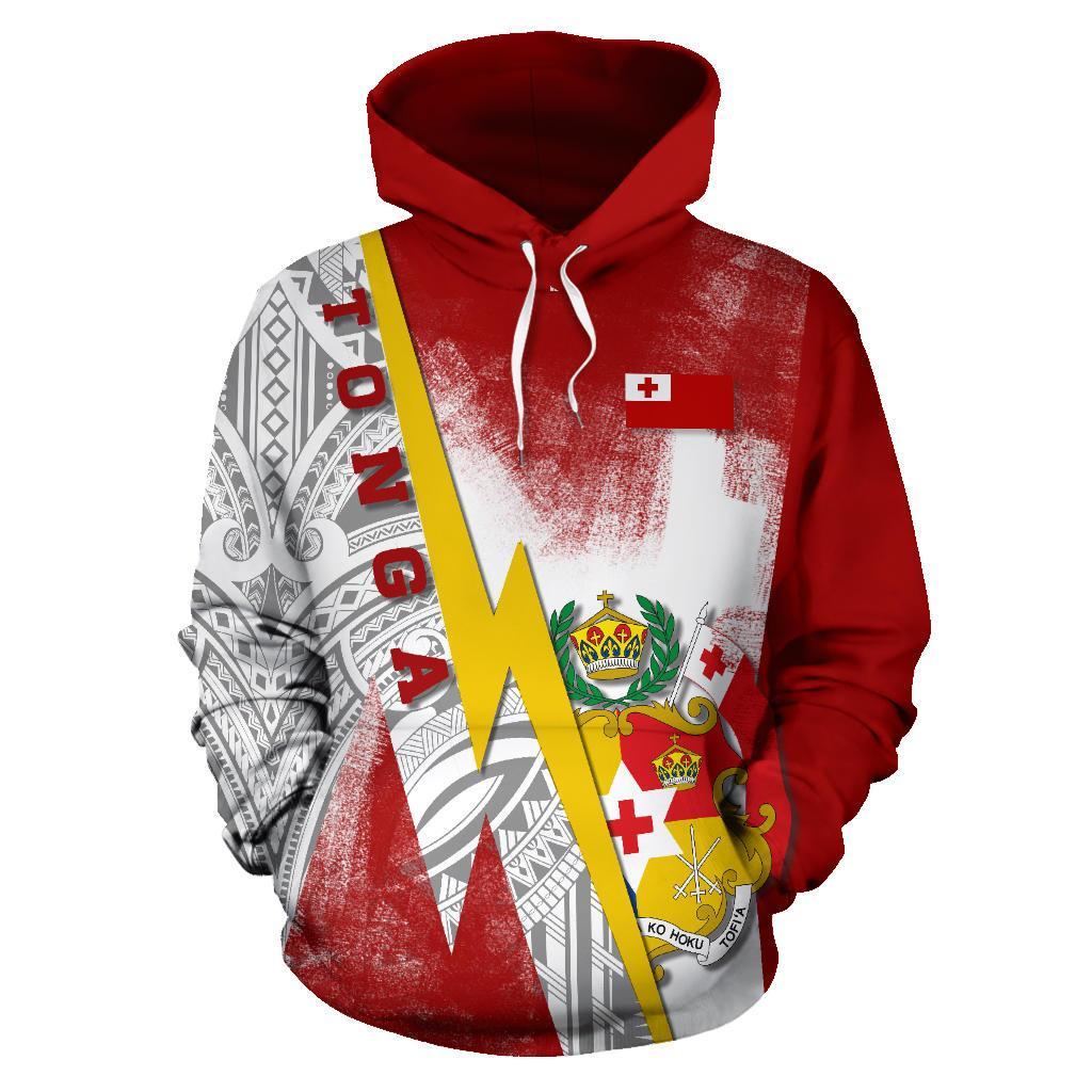 Hoodie Tonga Flag With Polynesian Style - Vibe Hoodie Shop