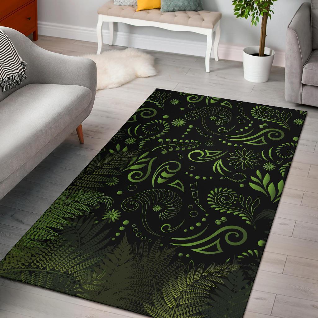 New Zealand Area Rug Silver Fern Aotearoa Vibes - Original - Vibe Hoodie Shop