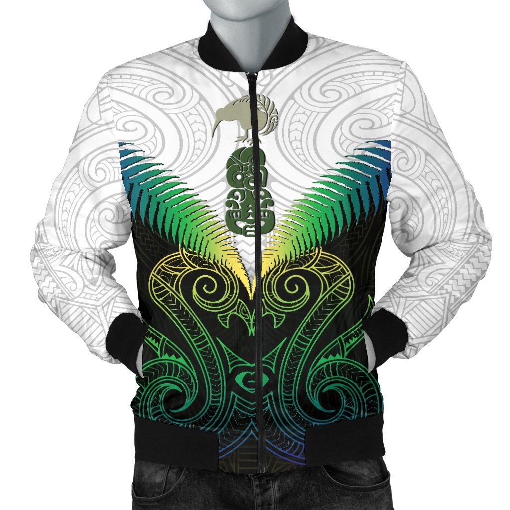 Maori Manaia New Zealand Men Bomber Jacket Rasta - Vibe Hoodie Shop