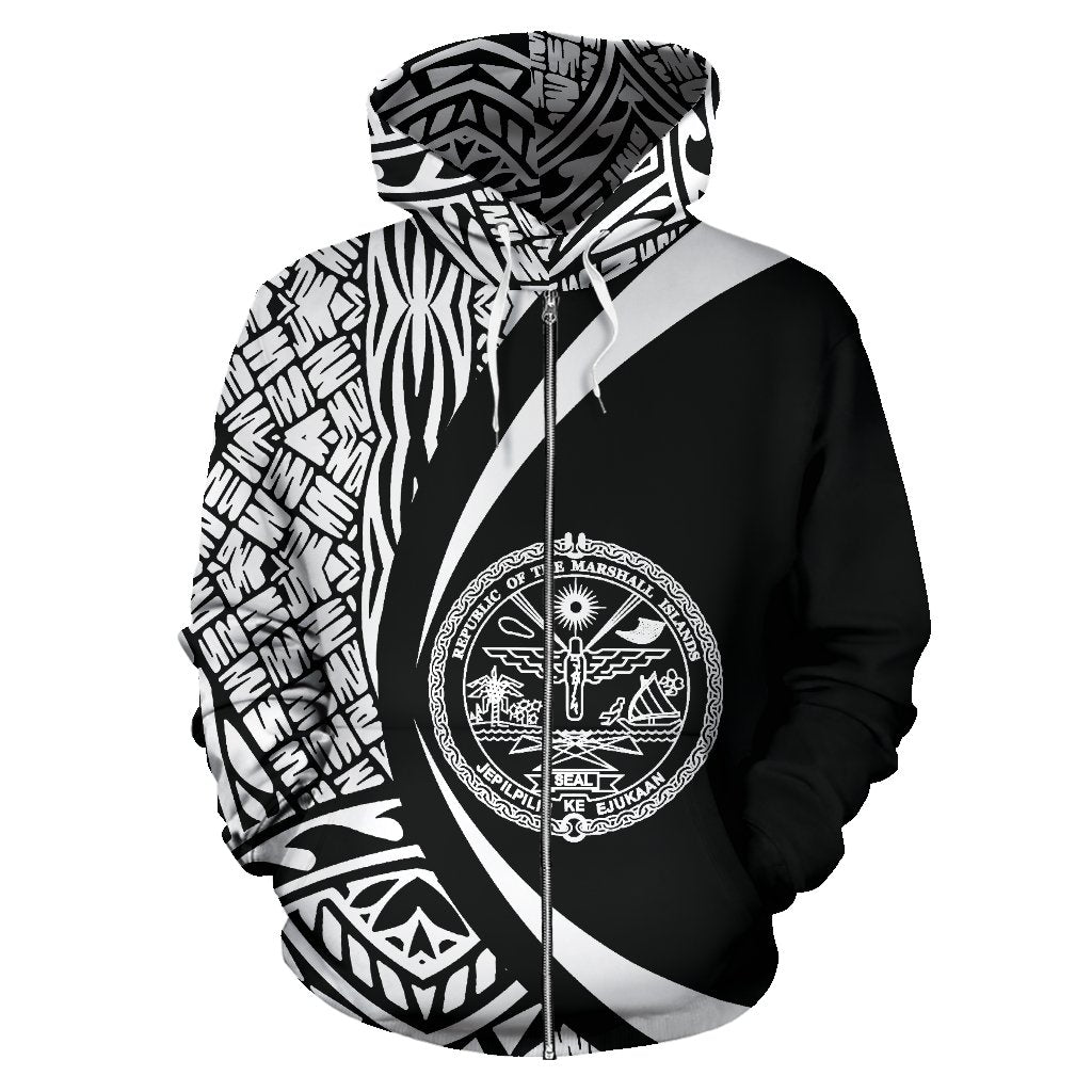 Marshall Islands Polynesian Zip - Up Hoodie - Circle Style 03 - Vibe Hoodie Shop