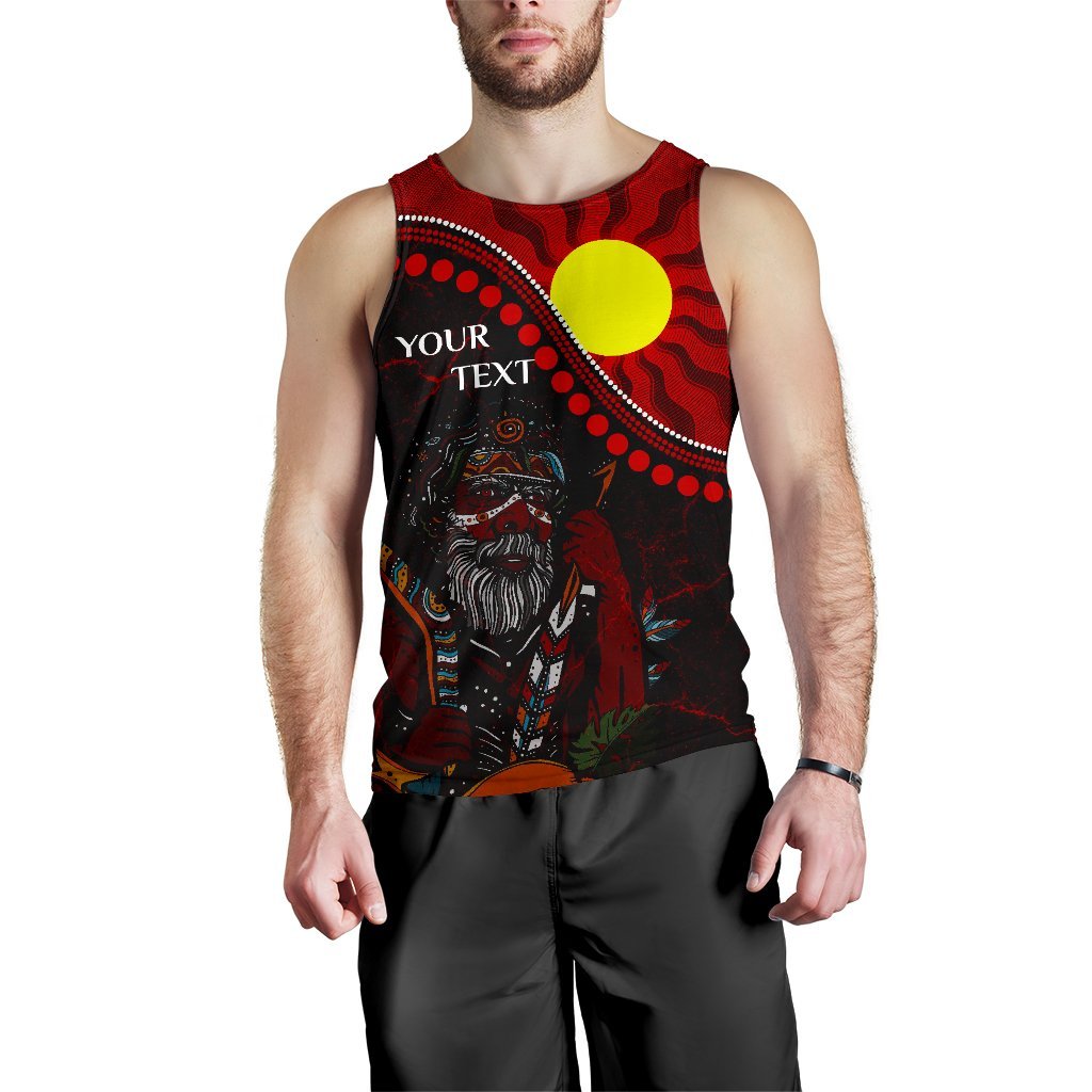 Custom Aboriginal Men's Tank Top - Indigenous People And Sun - Vibe Hoodie Shop