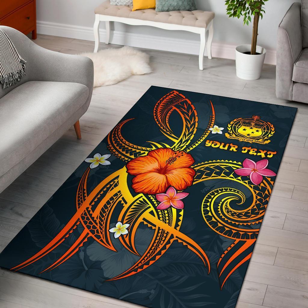 Polynesian Hawaii Personalised Area Rug - Legend of Samoa (Blue) - Vibe Hoodie Shop