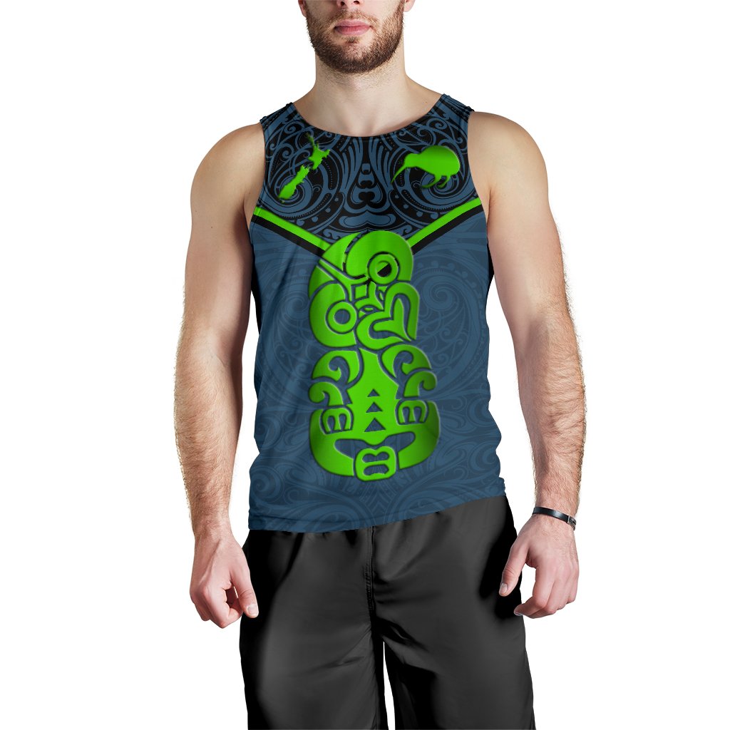 New Zealand Maori Rugby Men Tank Top Pride Version - Navy - Vibe Hoodie Shop