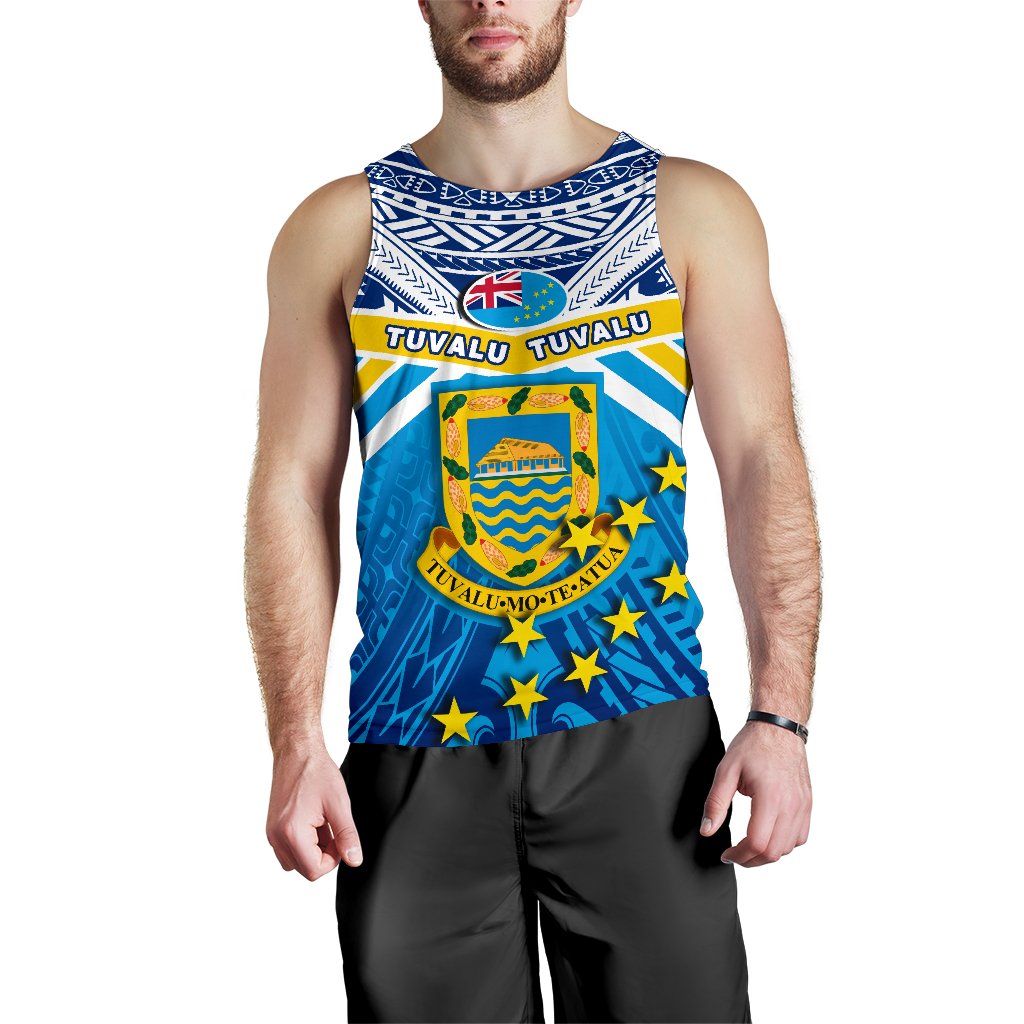 Tuvalu Rugby Men Tank Top Polynesian Flag - Vibe Hoodie Shop