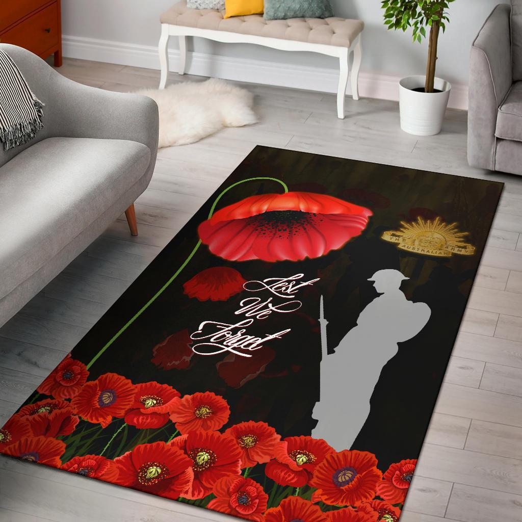 ANZAC Area Rug - Remembrance Poppy Flowers - Vibe Hoodie Shop