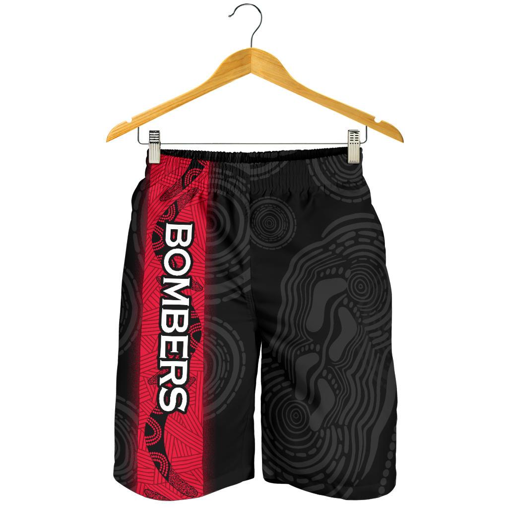 Essendon Bombers All Over Print Men's Shorts Black - Vibe Hoodie Shop