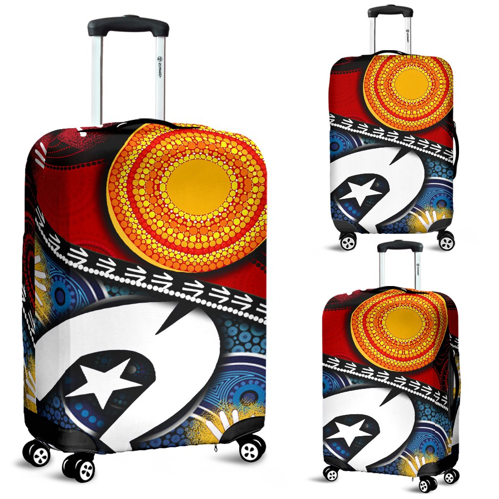 Luggage Cover - Australian NAIDOC Aboriginal and Torres Strait Islands Flags - Vibe Hoodie Shop