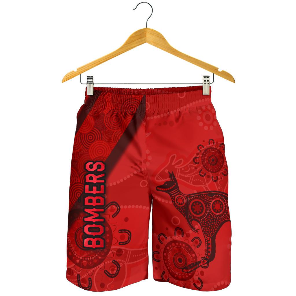 Essendon Men Shorts Indigenous Bombers - Red - Vibe Hoodie Shop