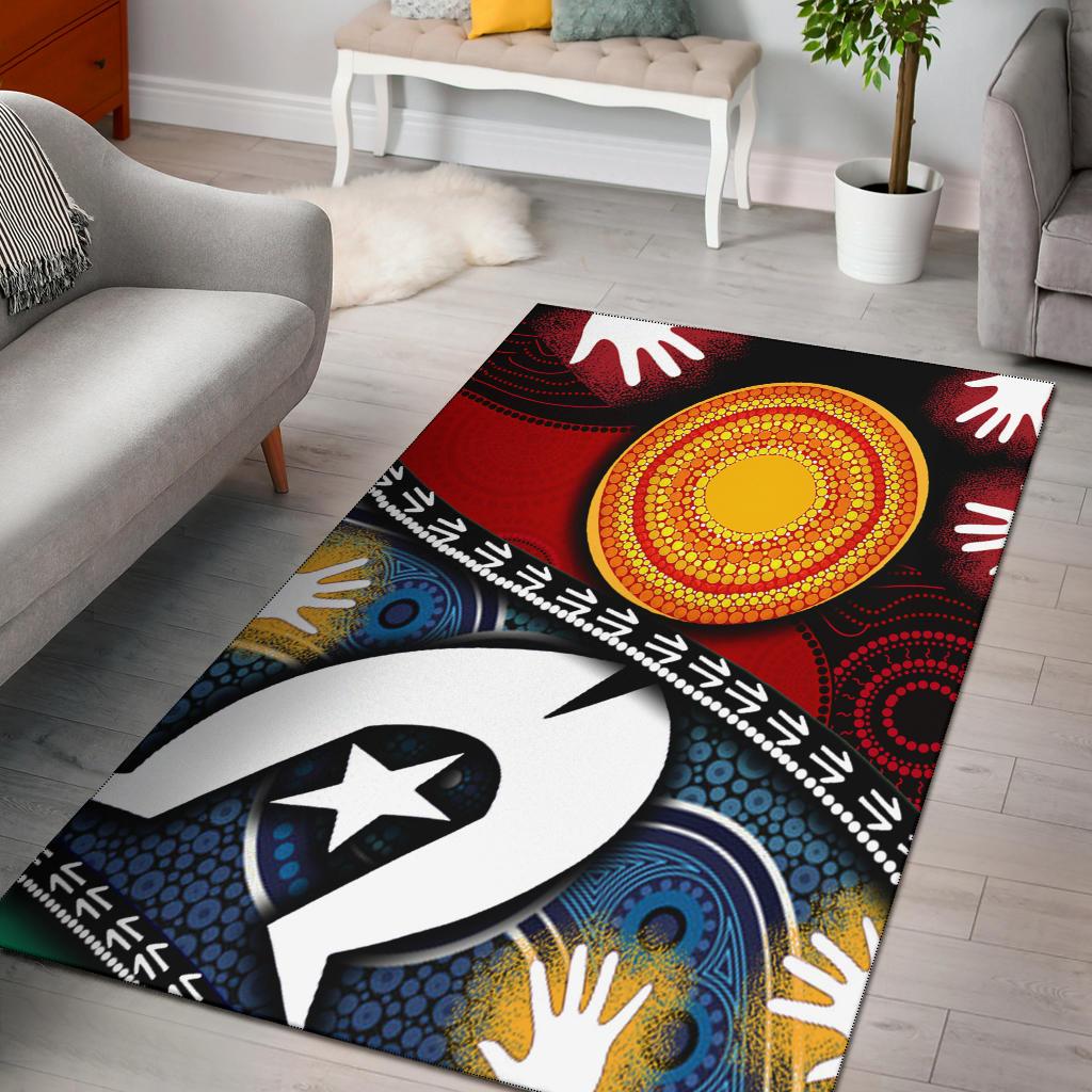 Area Rug - Australian NAIDOC Aboriginal and Torres Strait Islands Flags - Vibe Hoodie Shop