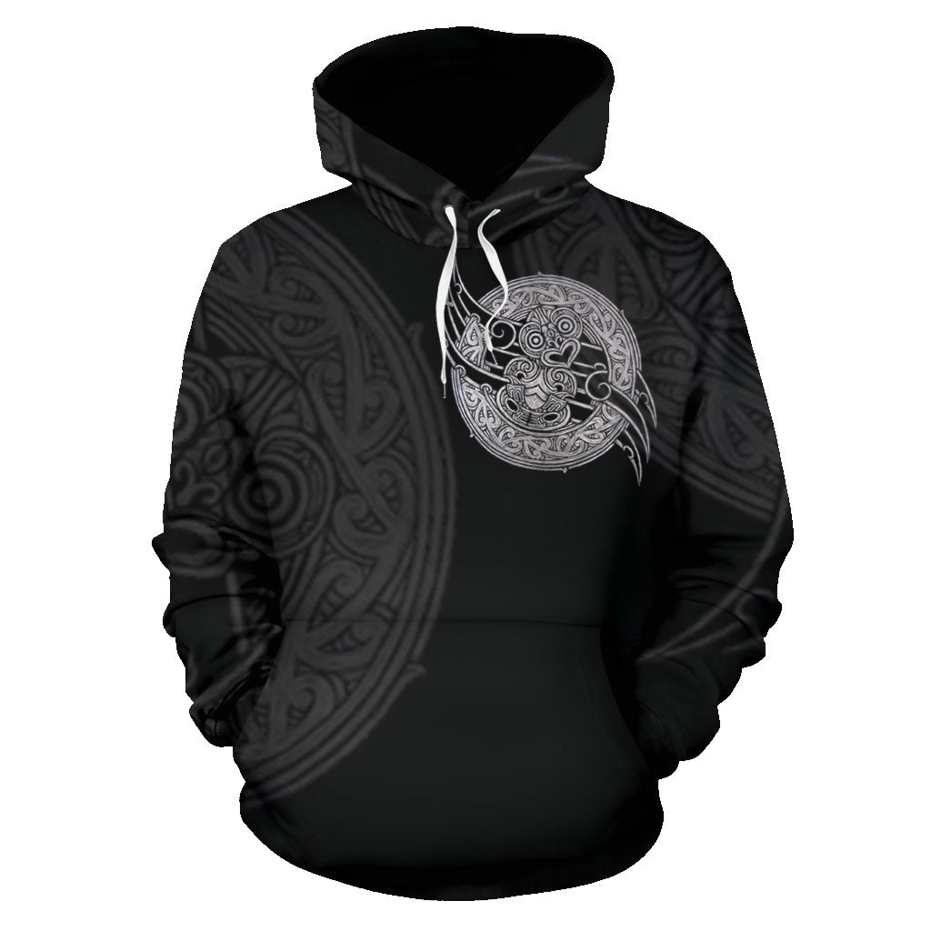 Maori Tiki New Zealand Hoodie - Pencil Texture - Vibe Hoodie Shop