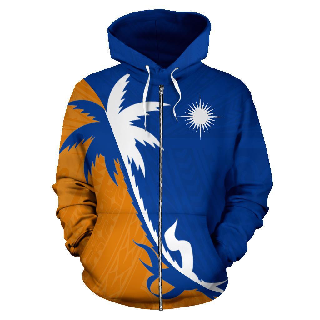 Marshall Islands Coconut Tree Zip Up Hoodie - Vibe Hoodie Shop