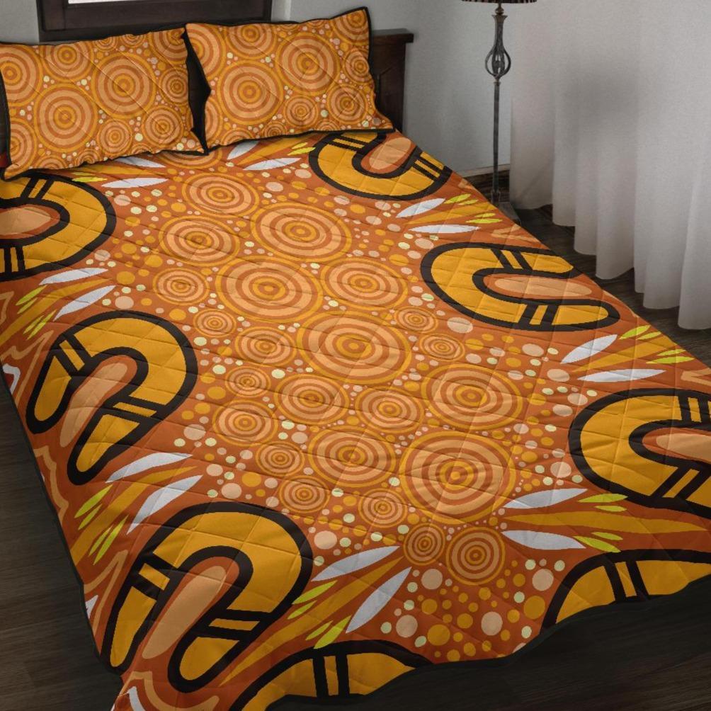 Aboriginal Quilt Bed Set - Indigenous Art Patterns Ver03 - Vibe Hoodie Shop