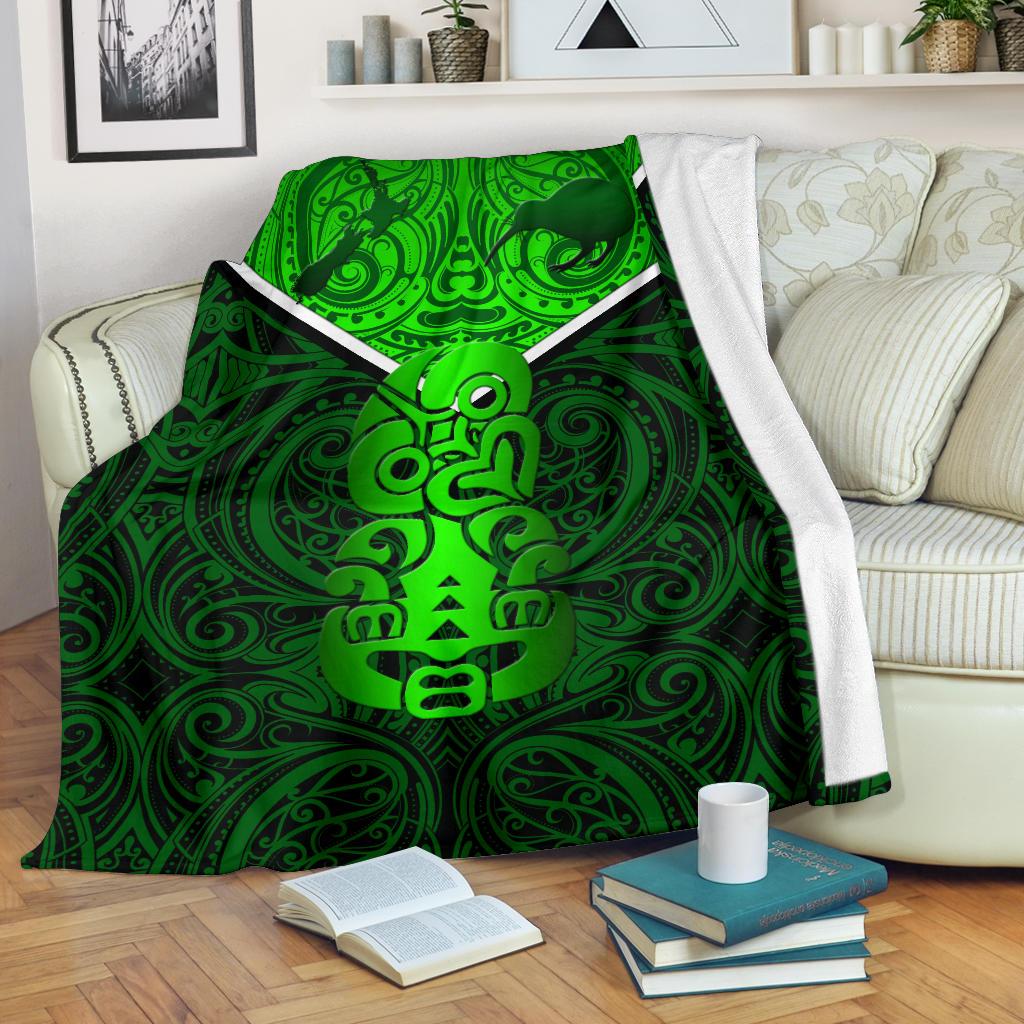 New Zealand Maori Rugby Premium Blanket Pride Version - Green - Vibe Hoodie Shop