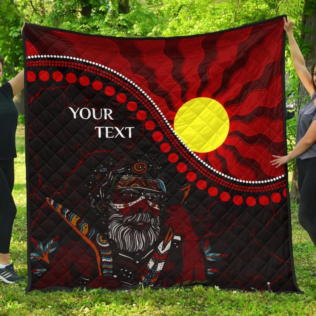 Custom Aboriginal Premium Quilt - Indigenous People And Sun - Vibe Hoodie Shop