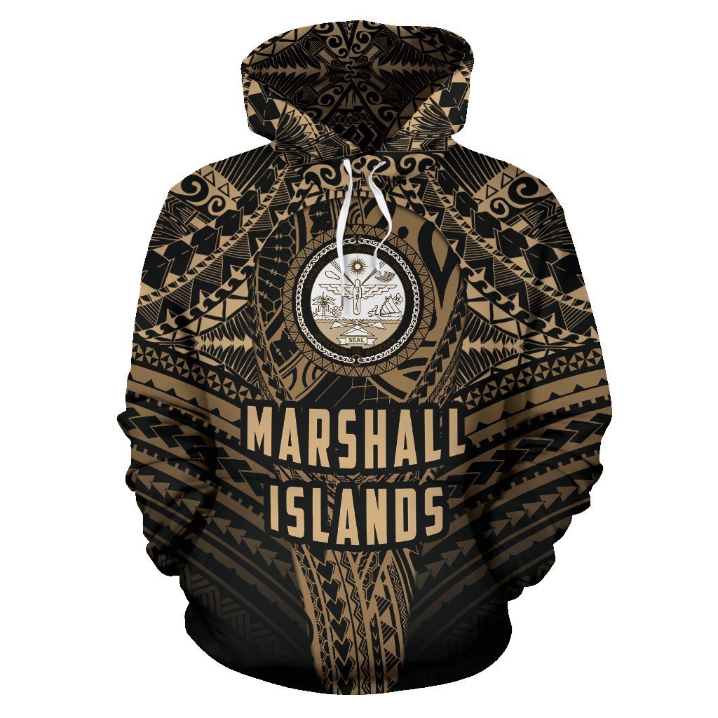 Marshall Islands Hoodie Polynesian Tattoo Pullover Hoodie - Vibe Hoodie Shop