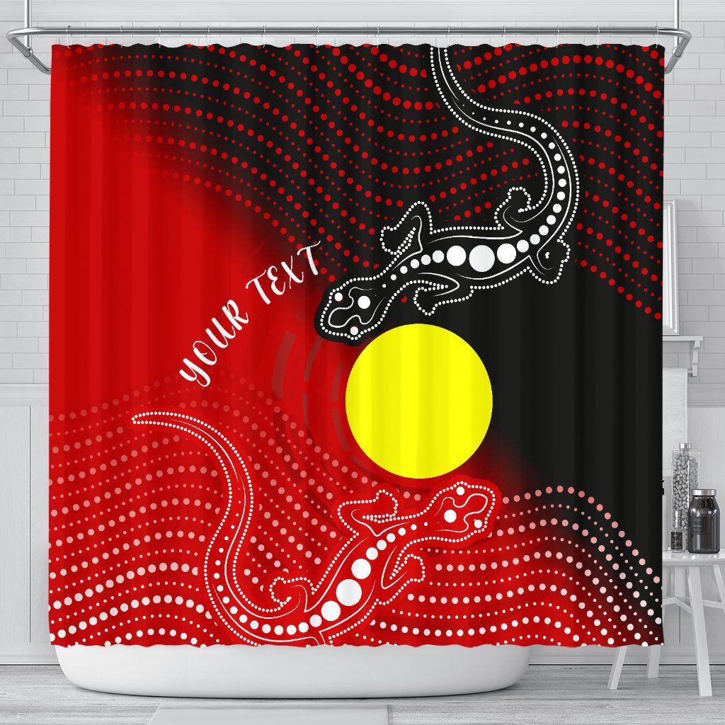 custom-aboriginal-shower-curtain-two-indigenous-lizard