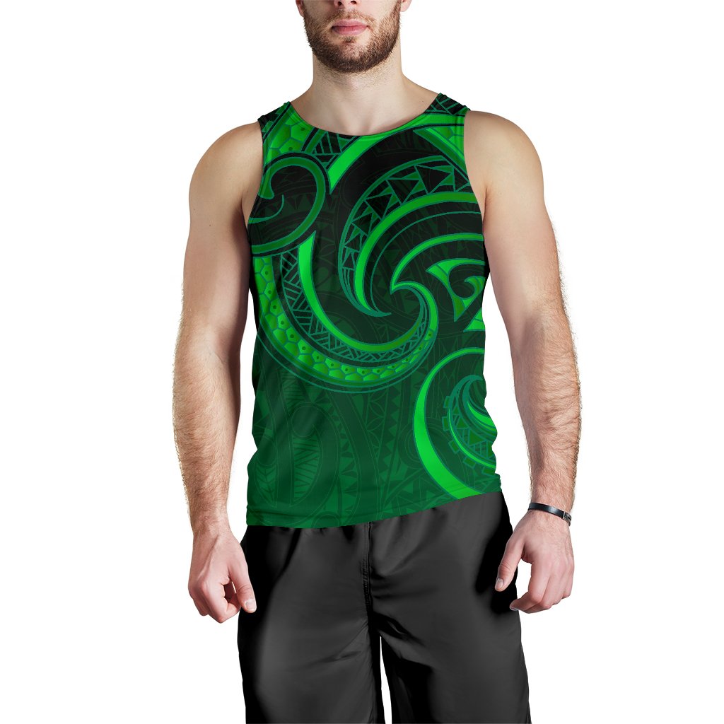 New Zealand Maori Mangopare Men Tank Top Polynesian - Green - Vibe Hoodie Shop