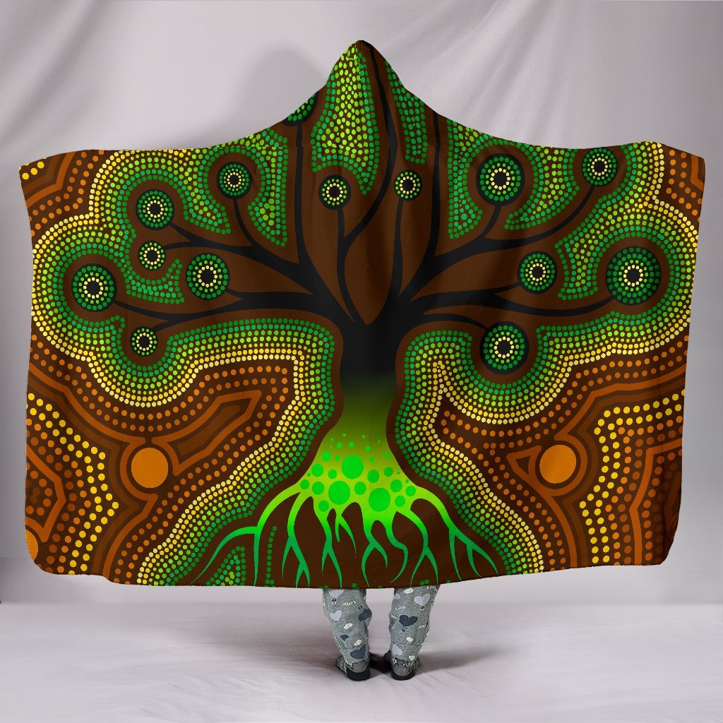 aboriginal-hooded-blanket-tree-dot-painting-art