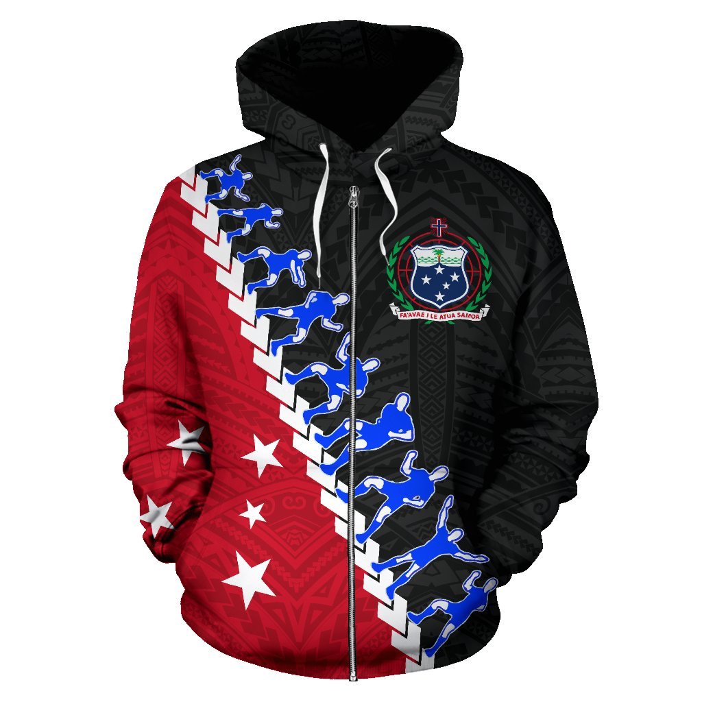 Samoa Siva Tau Rugby Zip Up Hoodie - Vibe Hoodie Shop