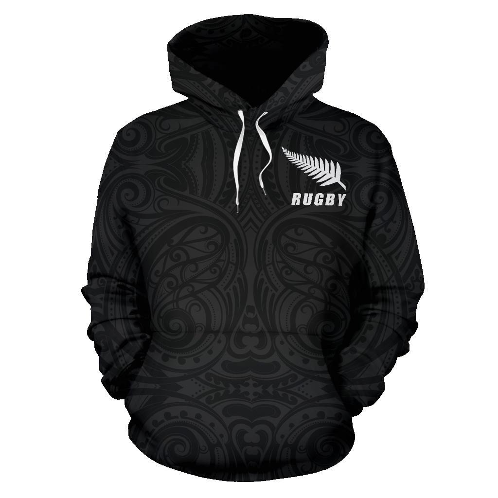 New Zealand Rugby Hoodie, Maori Haka Fern Pullover Hoodie - Vibe Hoodie Shop