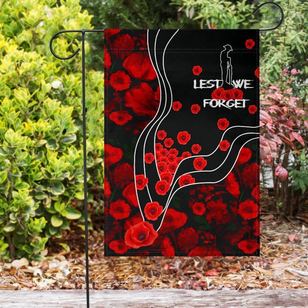 ANZAC Lest We Forget Flag - Poppy Flowers - Vibe Hoodie Shop