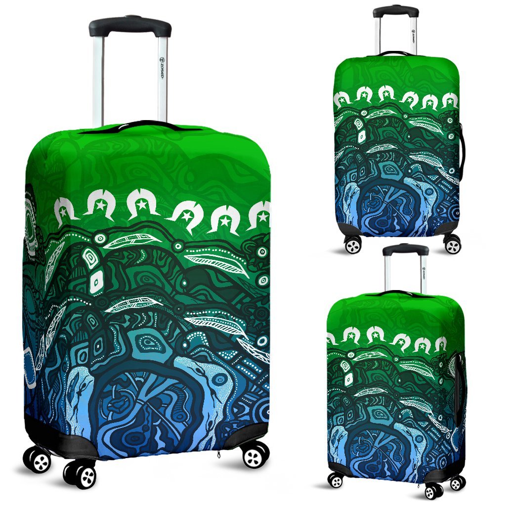 Torres Strait Islands Luggage Cover - Blue - Vibe Hoodie Shop