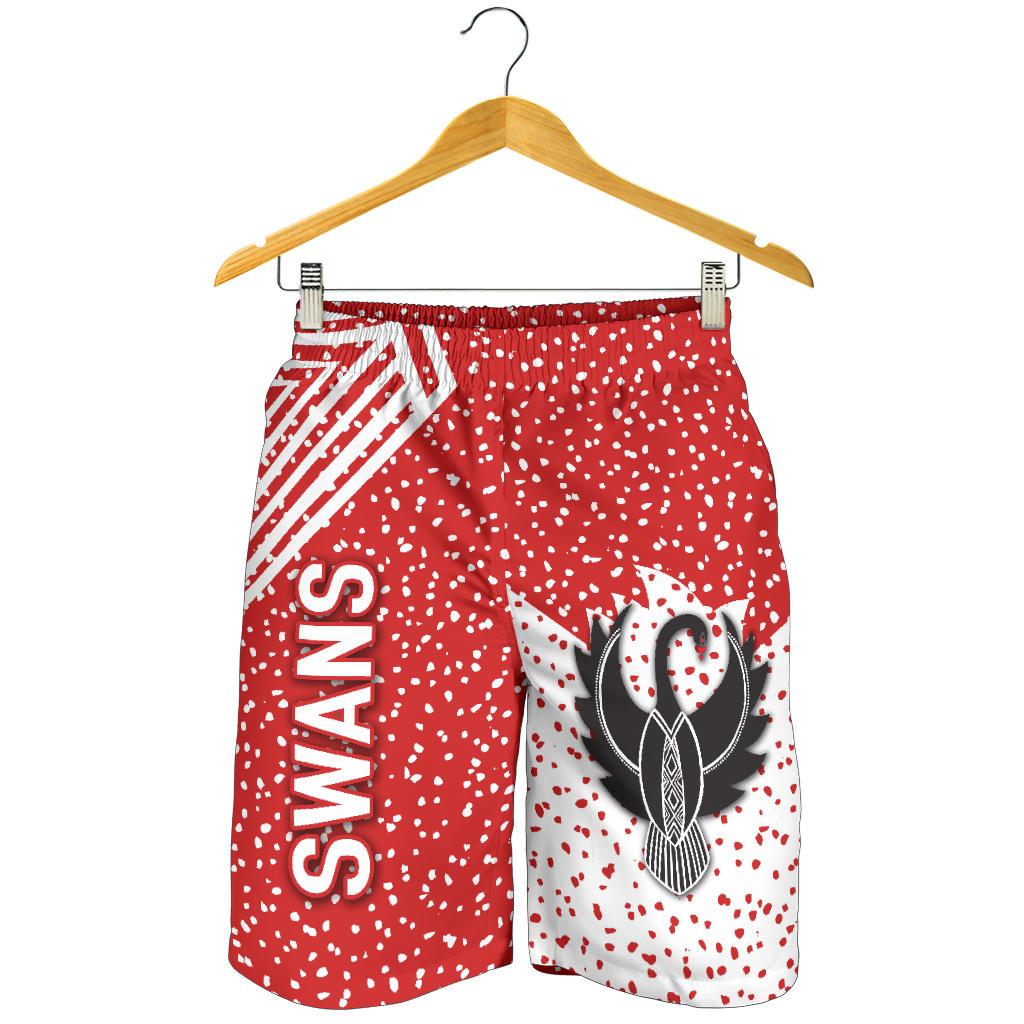 Sydney Men Shorts Indigenous Swans - Vibe Hoodie Shop