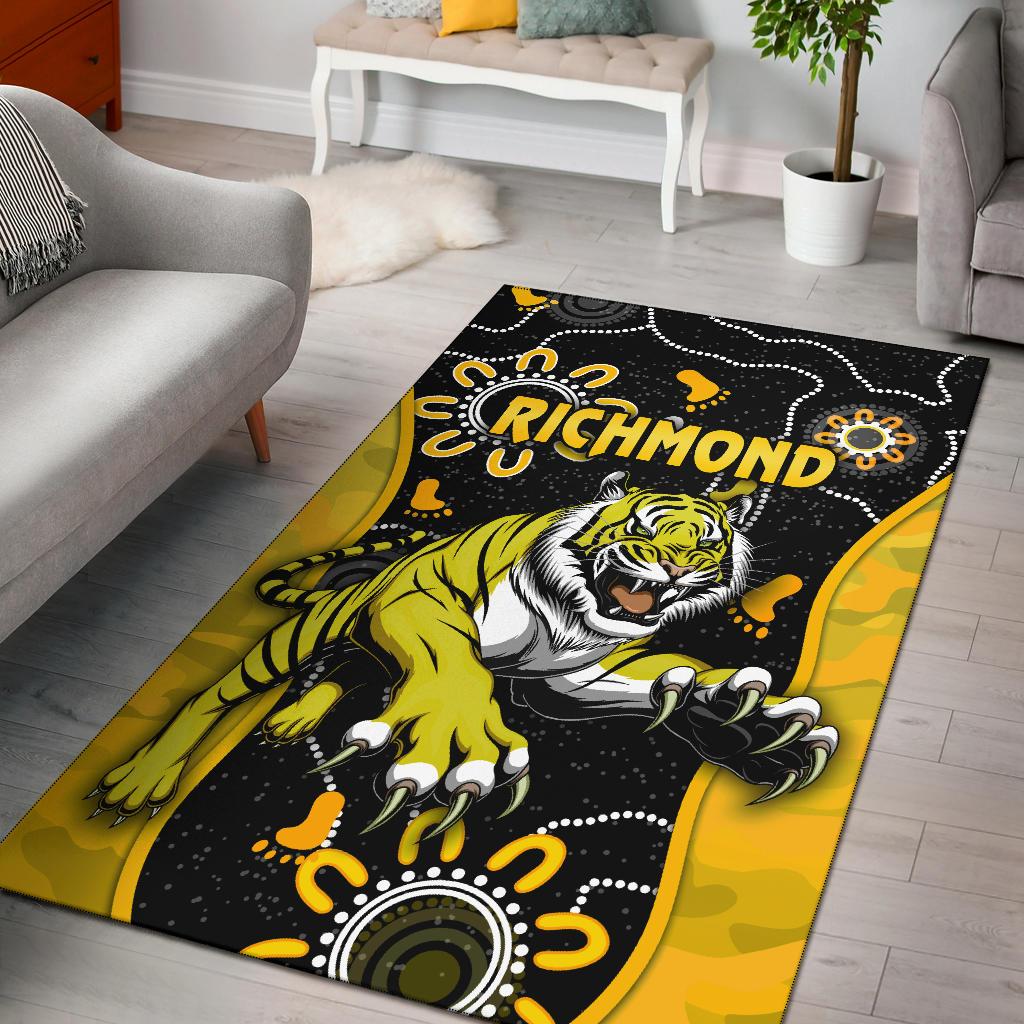 Richmond Football Area Rug Tigers ANZAC Day Unique Indigenous - Vibe Hoodie Shop