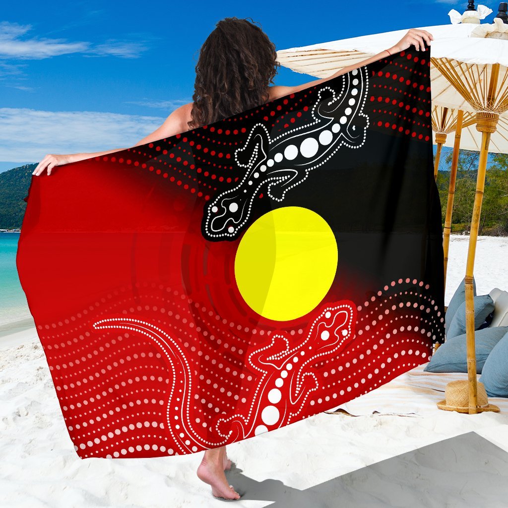 Aboriginal Sarong - Two Indigenous Lizard - Vibe Hoodie Shop