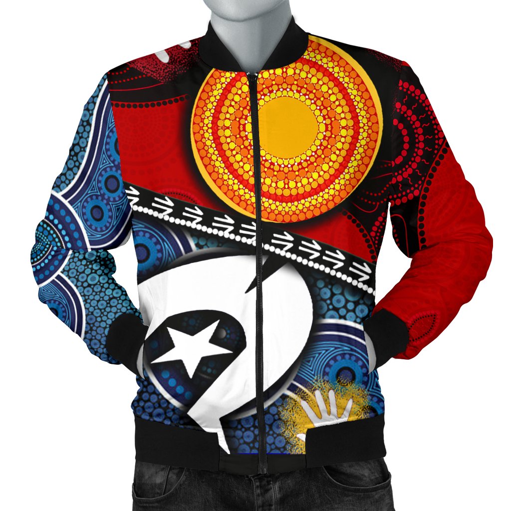 Bomber Jacket - Australian NAIDOC Aboriginal and Torres Strait Islands Flags - Vibe Hoodie Shop