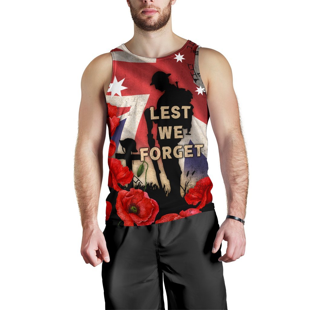 ANZAC Men's Tank Top - A Day We Will Never Forget - Vibe Hoodie Shop