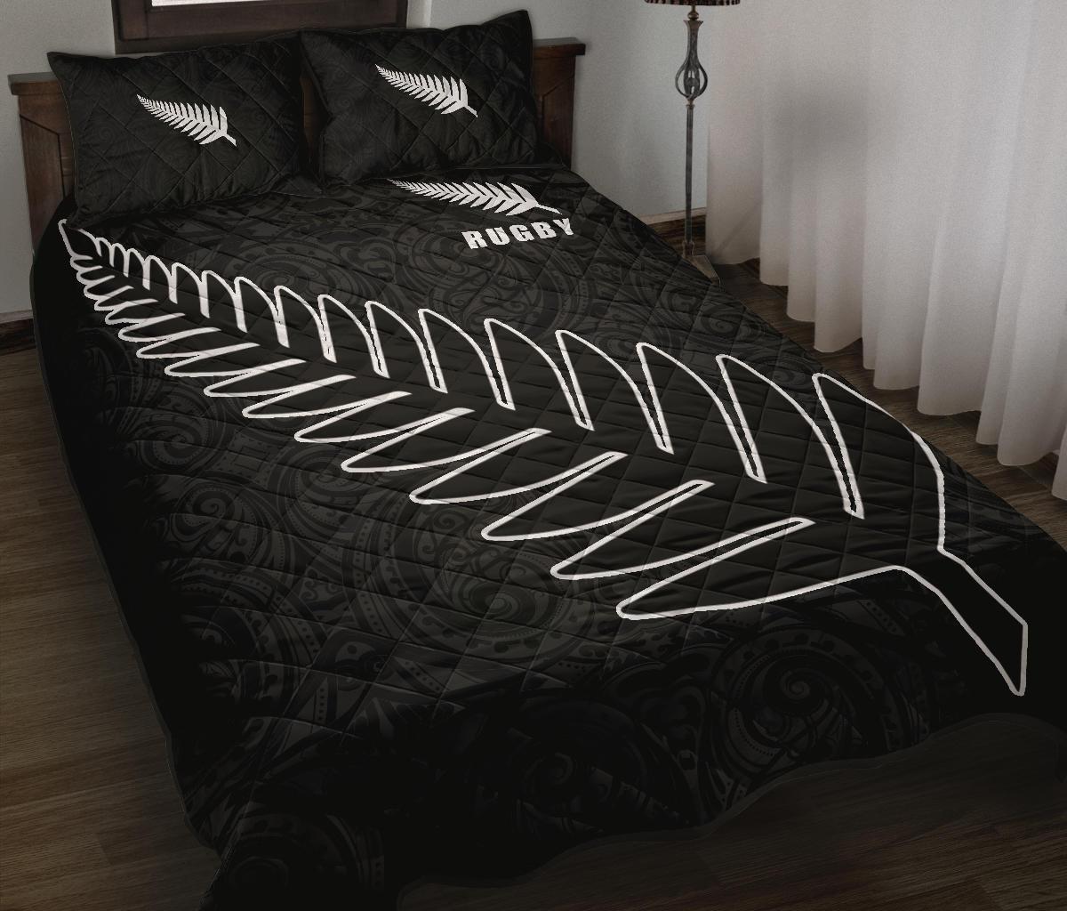 Quilt Bed Set New Zealand Silver Fern Rugby - Vibe Hoodie Shop