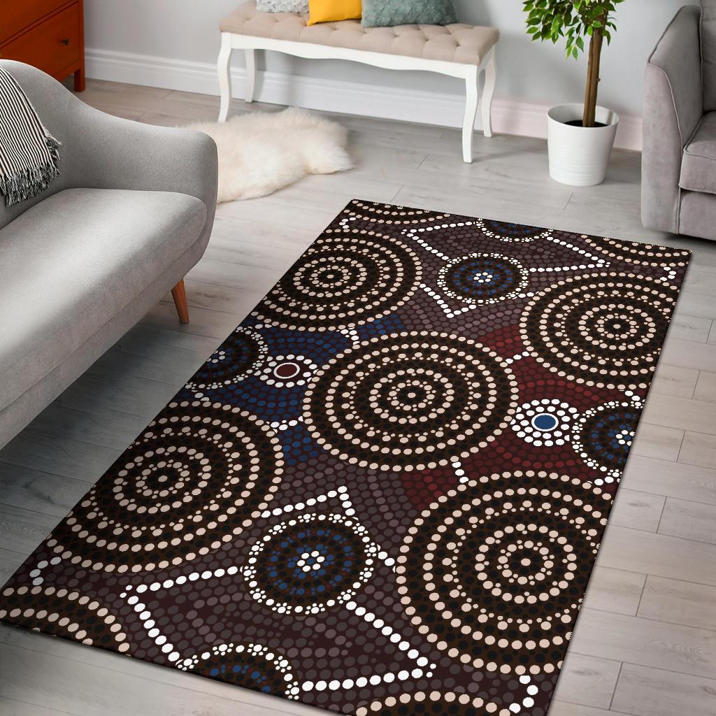 Area Rug - Aboriginal Dot Painting Rug Ver08 - Vibe Hoodie Shop